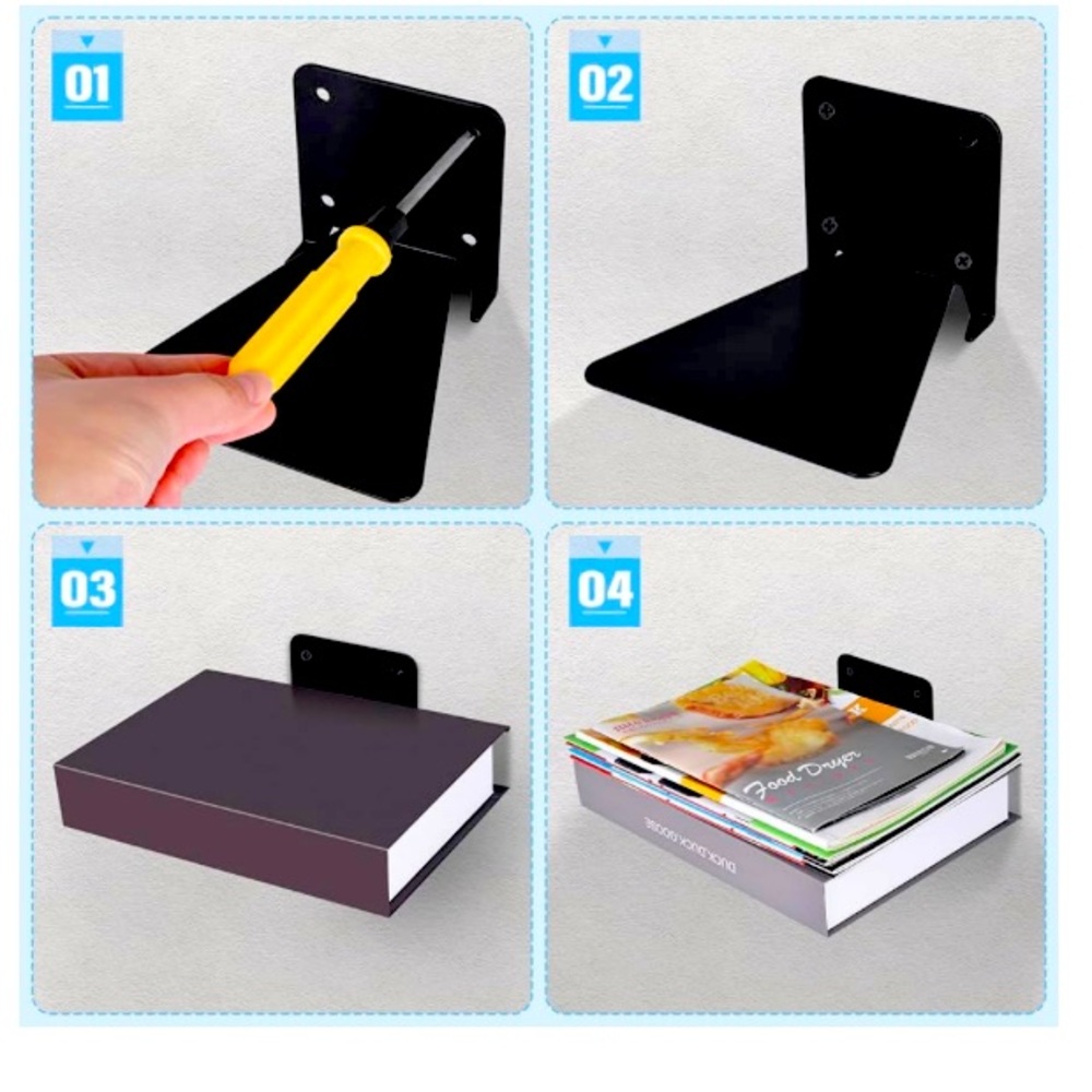 NEW Insisible Floating Bookshelf, Black